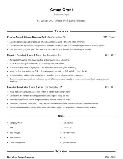 Resume example 1