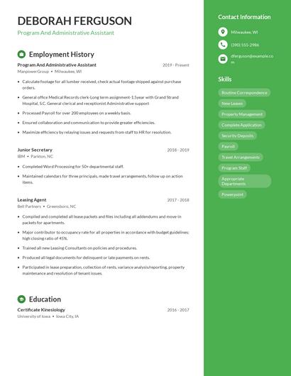 Resume example 5