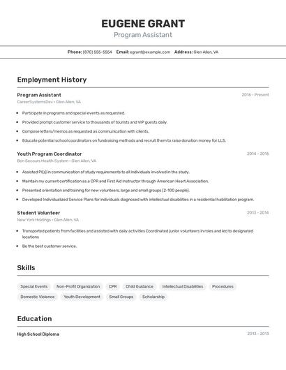 Resume example 2