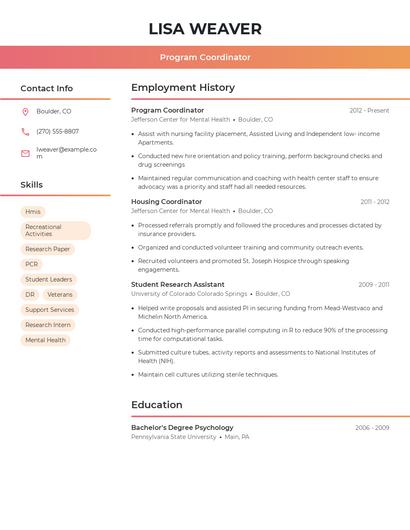 Resume example 3
