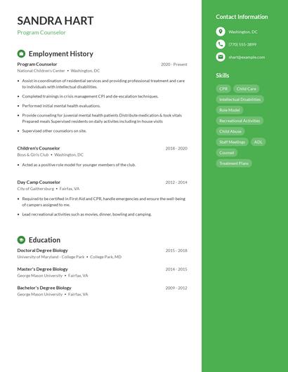 Resume example 5