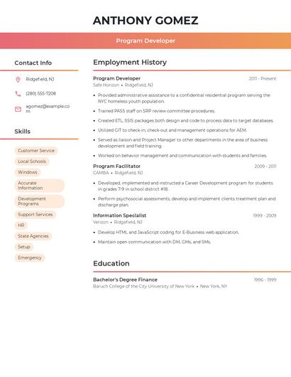 Resume example 3