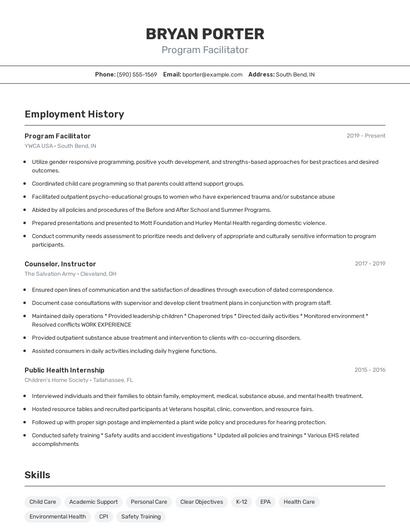 Resume example 2