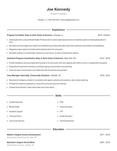 Resume example 1