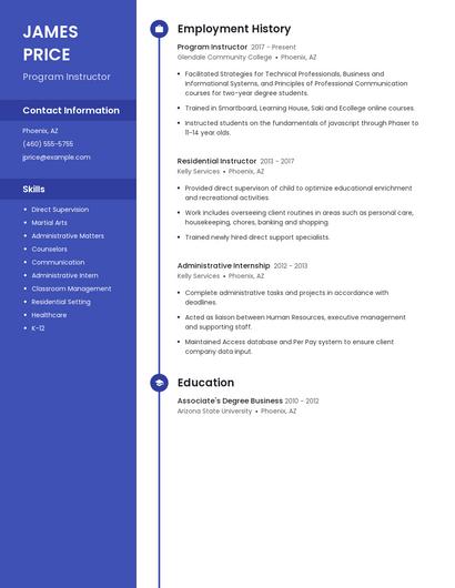 Program Instructor Resume