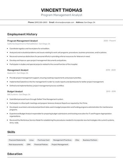 Resume example 2