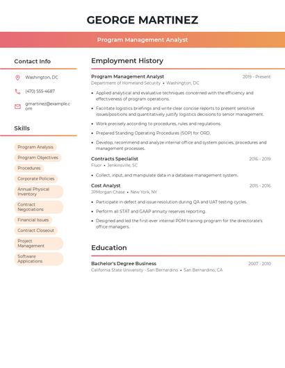 Resume example 3