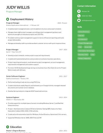 Resume example 4