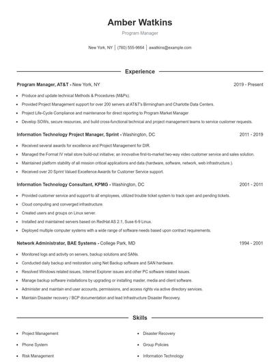 Resume example 1