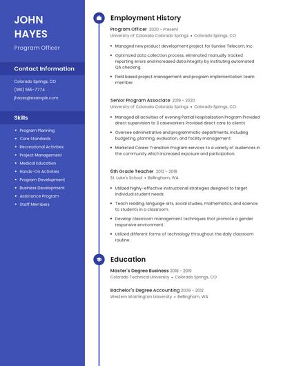 Resume example 4