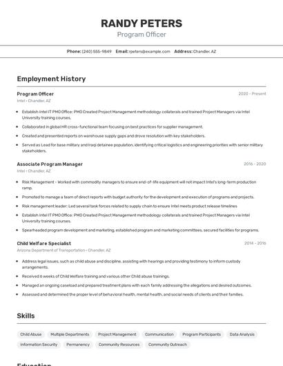 Resume example 2