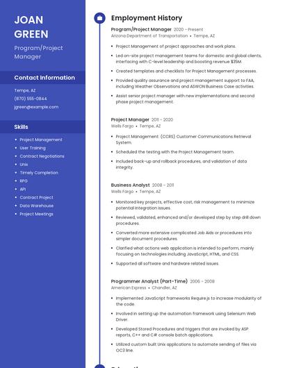 Resume example 5