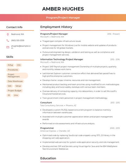 Resume example 3
