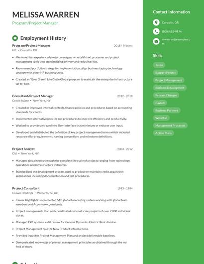Resume example 4