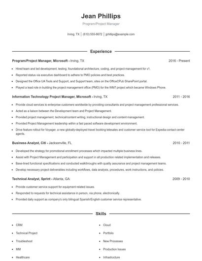 Resume example 1
