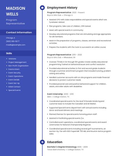 Resume example 5
