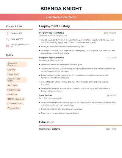 Resume example 3