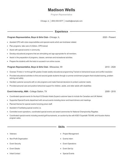 Resume example 1