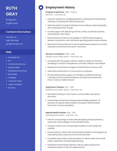 Resume example 4