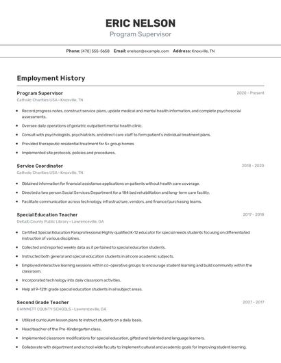 Resume example 2