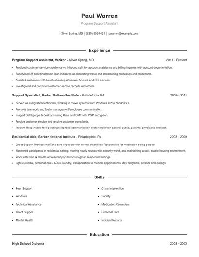 Resume example 1