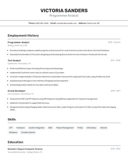 Resume example 2