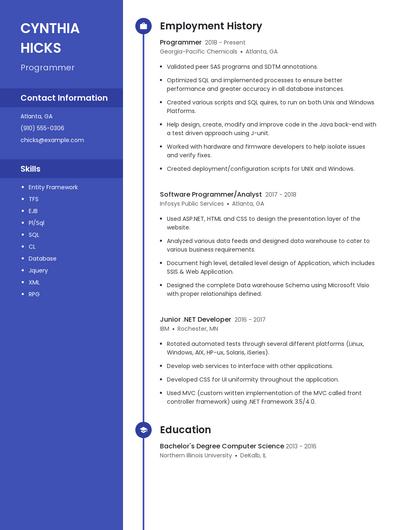 Resume example 5
