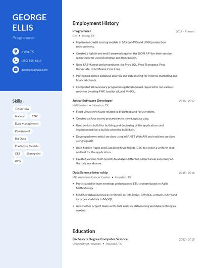 Programmer Resume