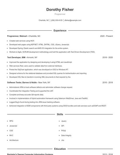 Resume example 1