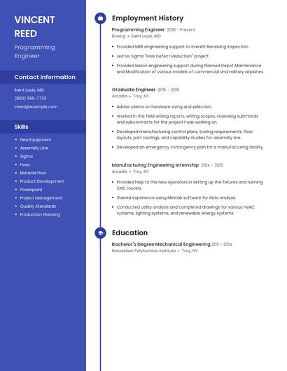 Programming Engineer Resume