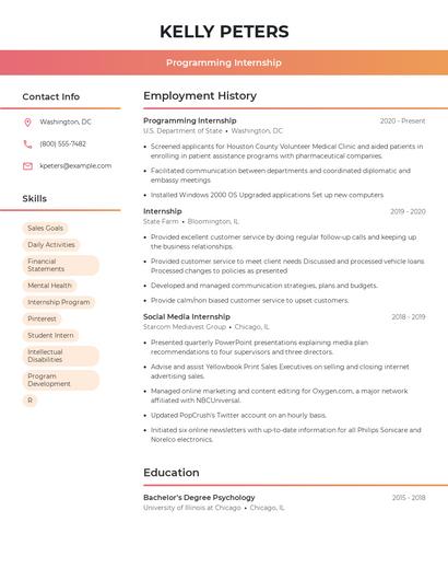 Resume example 3