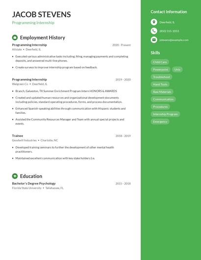 Resume example 5