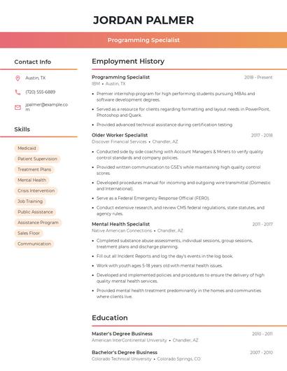 Resume example 3