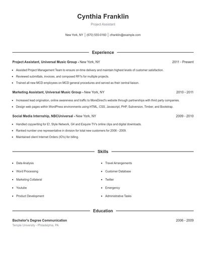Resume example 1