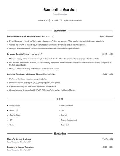 Resume example 1