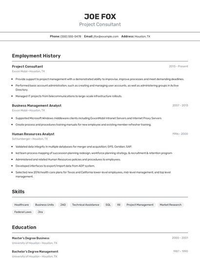 Resume example 2