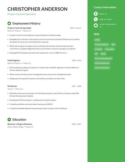 Resume example 5