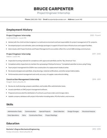 Resume example 2