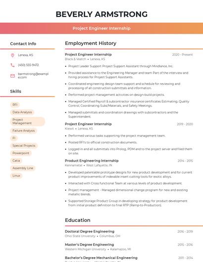 Resume example 3