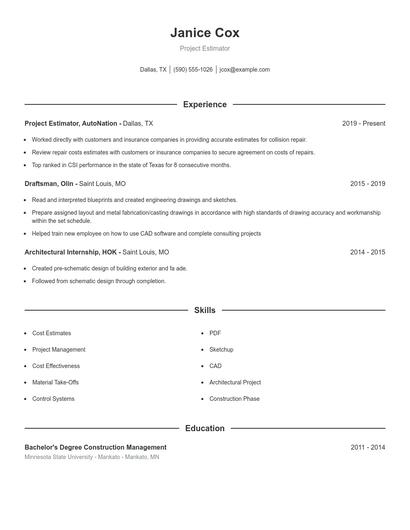 Resume example 1