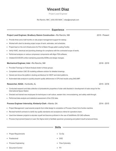 Resume example 1