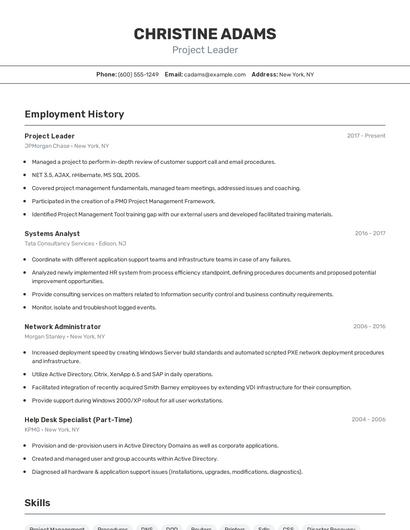 Resume example 2