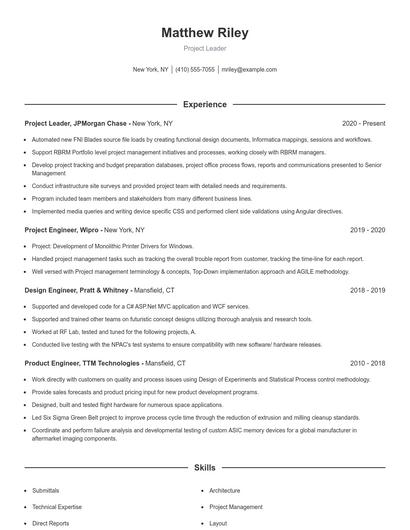 Resume example 1
