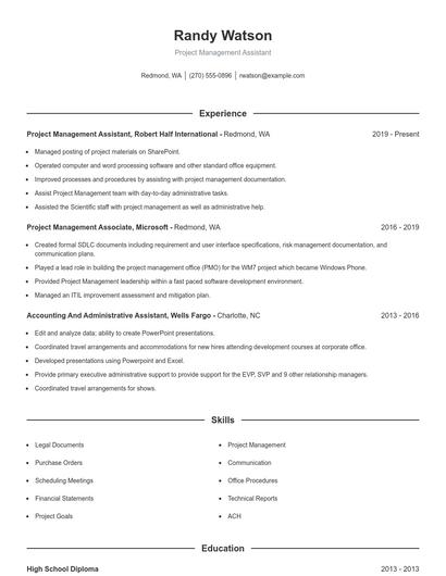 Resume example 1