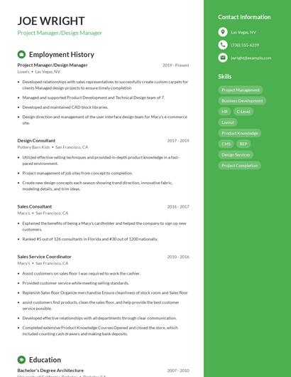 Resume example 4