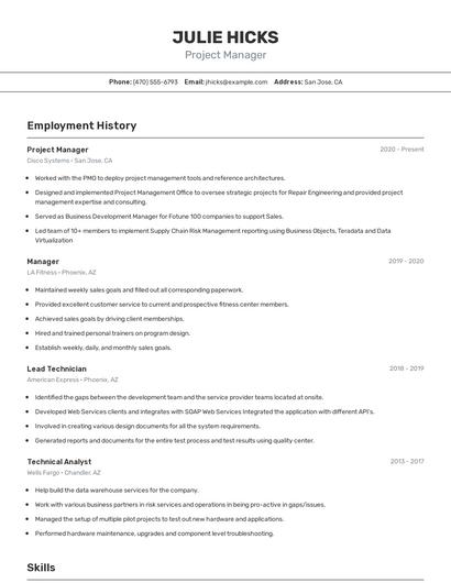 Resume example 2
