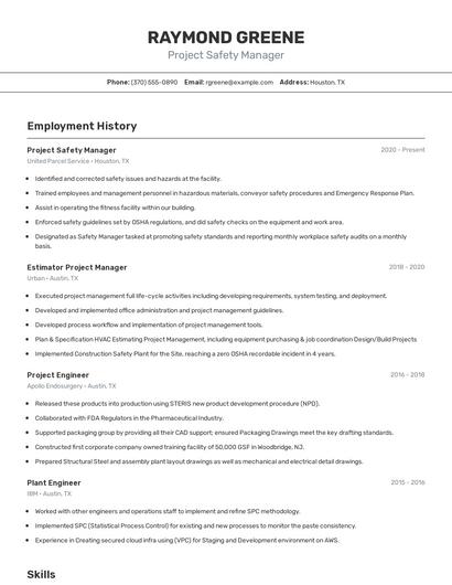 Resume example 2