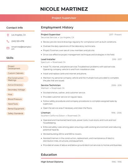 Resume example 3