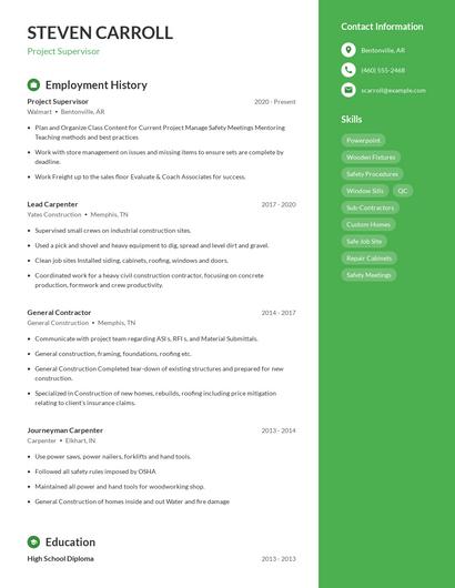 Resume example 5