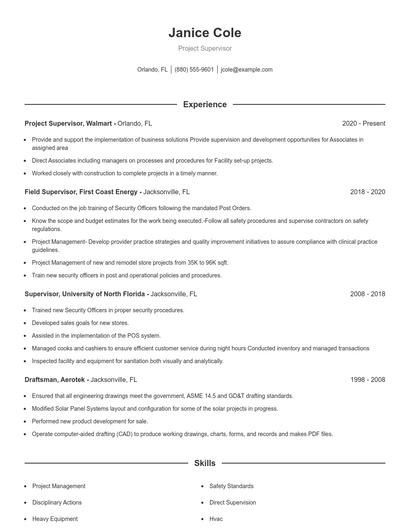 Resume example 1